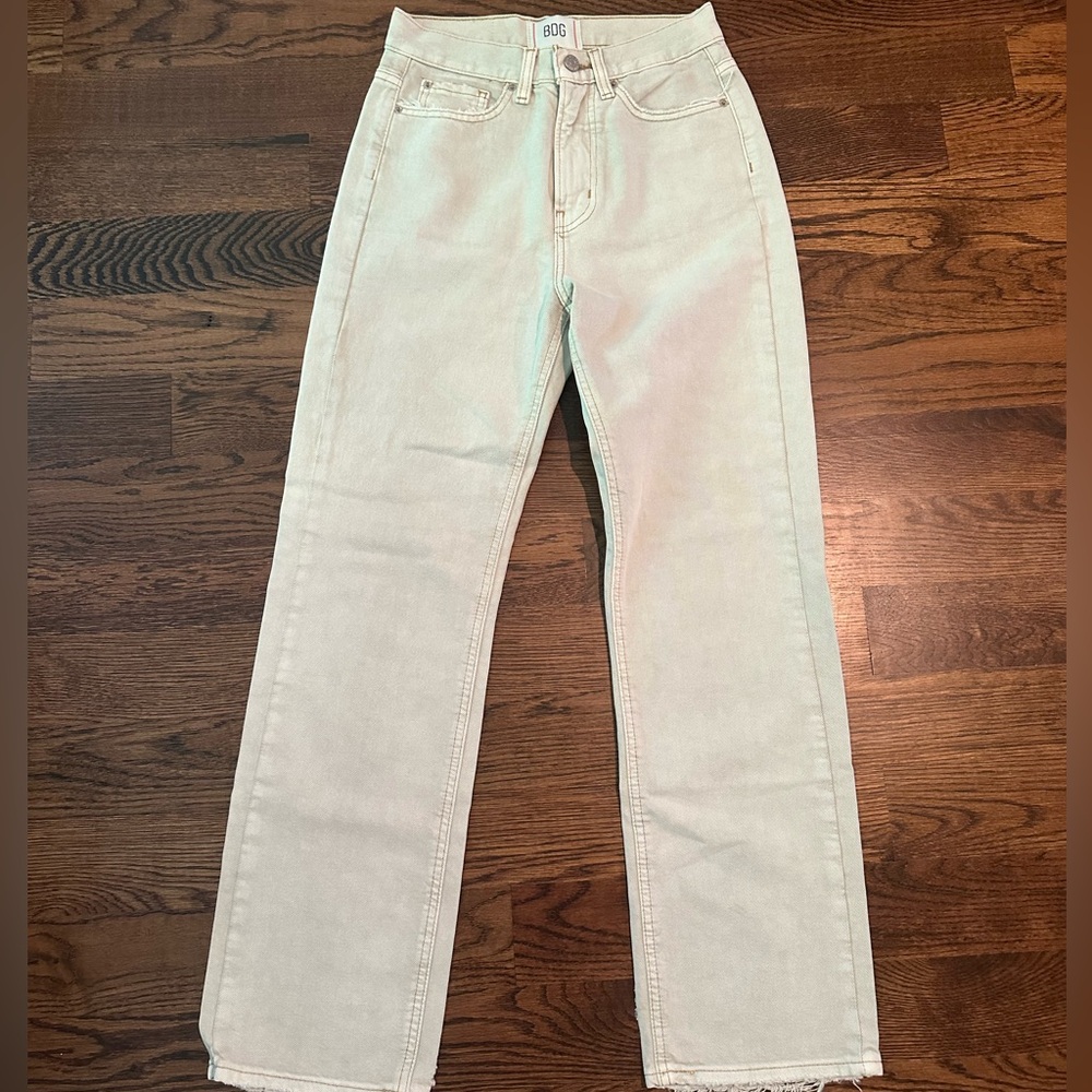 BDG High-Waisted Cowboy Cream Jeans